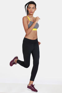 Zelocity High Impact Quick Dry Padded Sports Bra - Mid Grey Heather — thumbnail 6